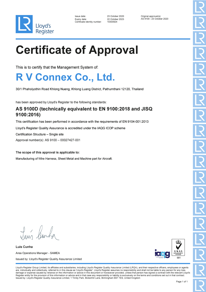 Standard Certificate  AS 9100D
